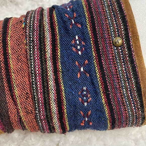 KOOLABURRA MYKA CHESTNUT SUEDE TRIBAL KILIM BOHO BOOTS SZ 5 - Picture 9 of 12